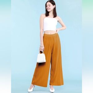 NWT Made By Johnny Women's Pleated Wide Leg Palazzo Pants with Drawstring